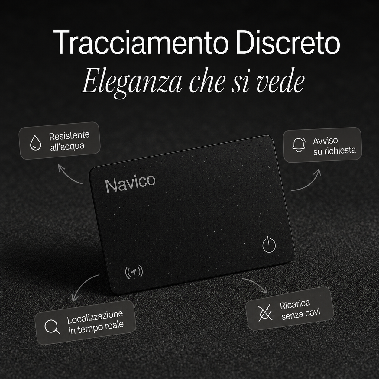 Tranquillità in Ogni Situazione – Carta Localizzatrice Navico per Portafoglio, Valigia e Auto | Android & iPhone