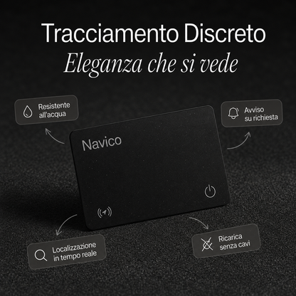 Tranquillità in Ogni Situazione – Carta Localizzatrice Navico per Portafoglio, Valigia e Auto | Android & iPhone